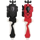 2 Pack String Launchers and Grips, Only Work with Burst Tops(Black+Red) | Left/Right Spin, Two Launch Modes, Little-hands Friendly