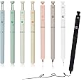 8Pcs Aesthetic Retractable Gel Pens, Quick Drying Fine Point 0.5mm Black Ink Pen, Extra Smoooth Writing Pens for Journaling, Note Taking, Cute Stationery School Office Supplies Gift for Women and Man
