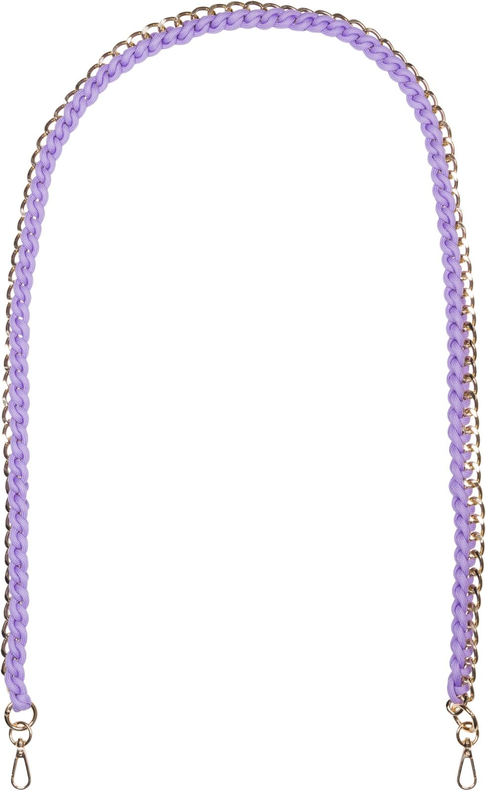 styleBREAKER bag shoulder strap with woven chain, interchangeable bag strap, phone strap, phone chain, carabiner 02013038, Colour:Lilac