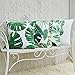 Anickal Tropical Leaves Decorations Set of 4 Soft Velvet Decorative Pillow Covers 18 x 18 with Tropical Palm Monstera Leaves Print for Summer Green Decor