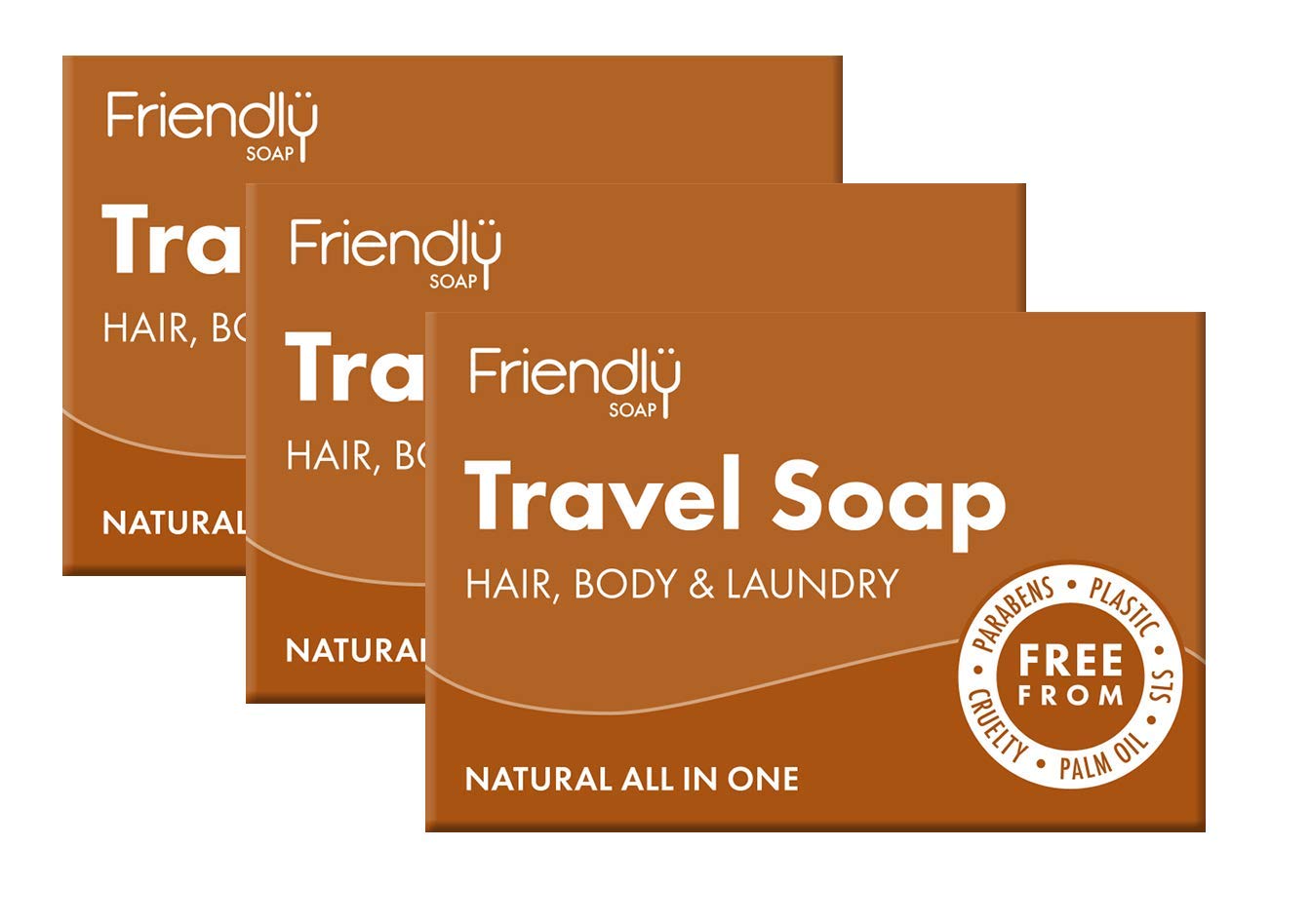 FRIENDLY SOAP | Natural Travel Soap | 3 x 95g (UK)