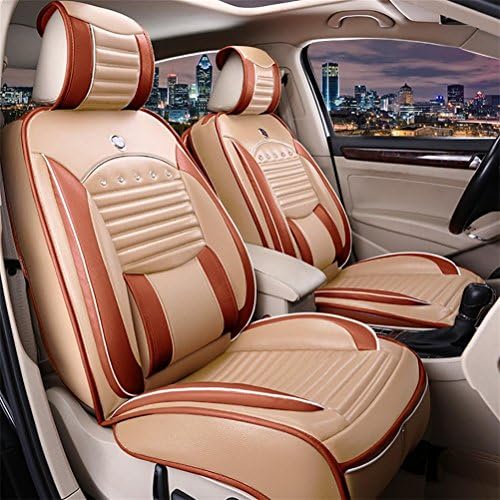 GAOFEI Car Seat Cover Cushions PU Leather, Front Rear Full Set Car Seat Covers for 5 Seats Vehicle Suitable for Year Round Use