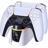 TNP Dual Charging Station for PS5 - Wireless Charging Dock with LED Indicator - Fast Charger Stand for PlayStation 5 DualSense Controller with Type-C USB Cable