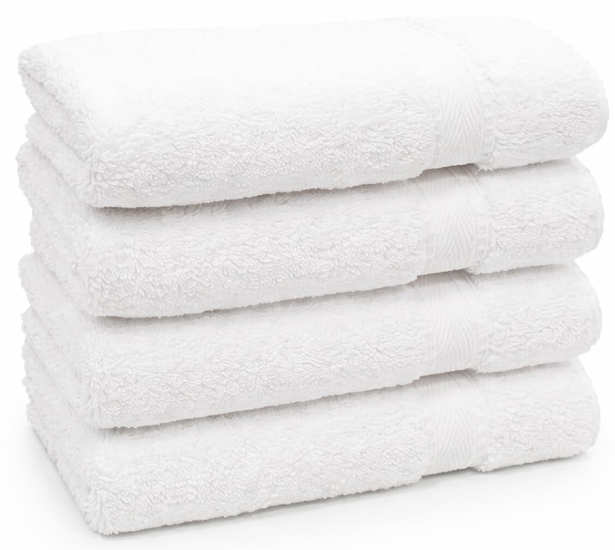 EDB Pack of 4 Premium Hand Towel 100% Egyptian Cotton Ultra Soft & High Absorbent - 500 GSM Extra Think White Hand Towel 50x90 cm Spa Hotel Quality
