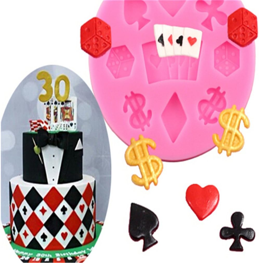 Napravi Rs Moules A Gateaux Moules A Patisserie Sevenhope 3d Poker Dice Outils De Decoration De Gateau De Fondant Diy Gateau Danniversaire Bordure Silicone Moules Moules De Chocolat Dargile De Bonbons