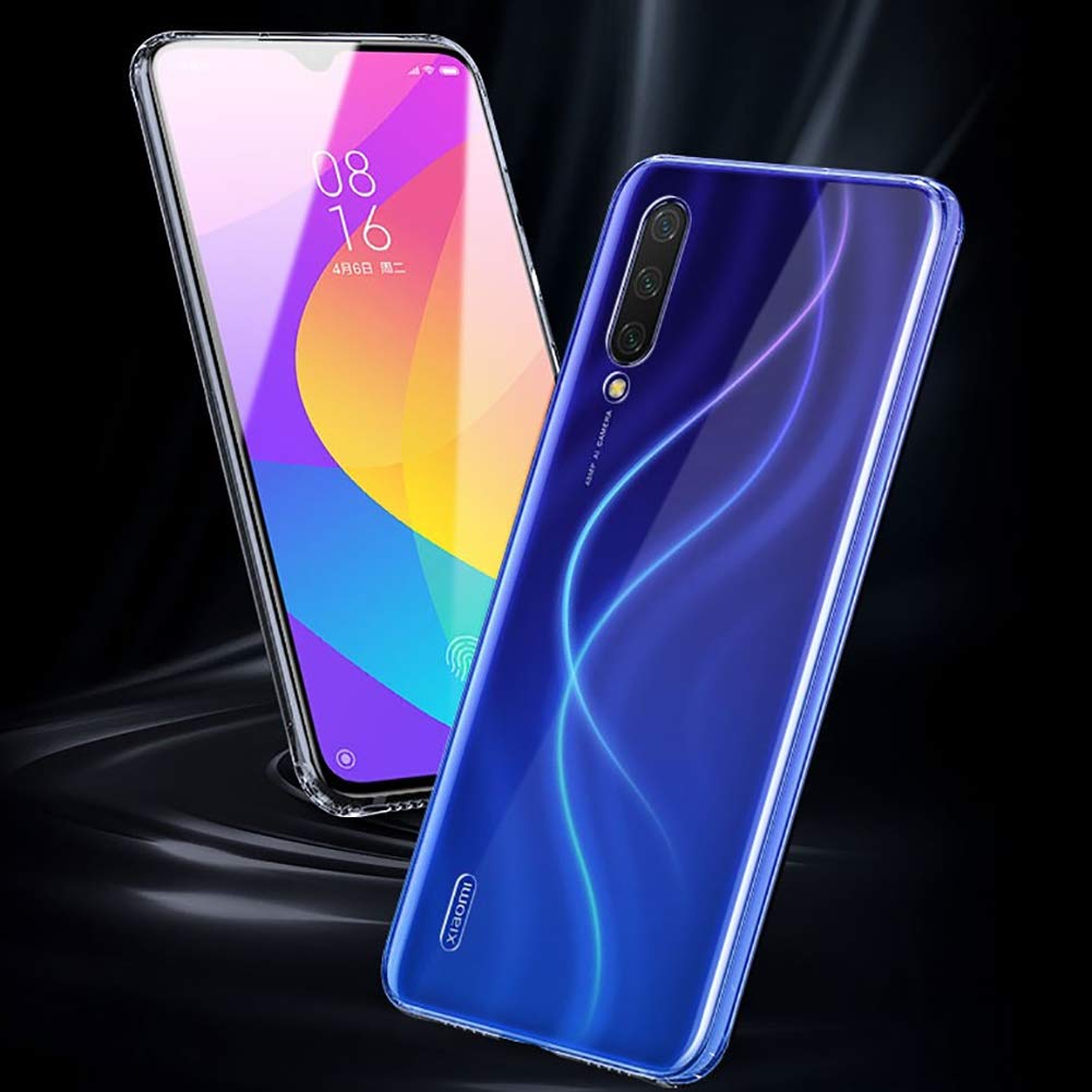 AILRINNI Coque pour Xiaomi Mi 9 Lite + Verre trempé Protection écran, Souple Etui Transparente Silicone TPU Bumper Housse de Protection pour Mi 9 Lite