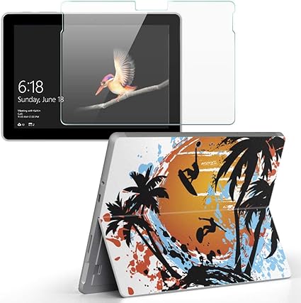 Amazon Igsticker Surface Go Surface Go 2 専用スキンシール ガラスフィルム セット 液晶保護 フィルム ステッカー アクセサリー 保護 スポーツ サーフィン 海 イラスト スマコレ 家電 カメラ