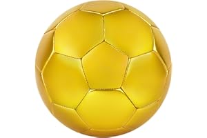 Linkidea Soccer Ball, Official Match Size Golden Silver Soccer Ball, Gift Idea for Freestyle Soccer and Juggling