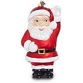 RAZ Imports Eric Cortina 2023 8" Waving Santa Glass Ornament