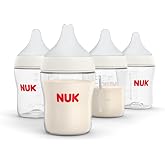 NUK Perfect Match Natural Transition Baby Bottle, 5oz, 4-Pack | Anti-Colic Vent, 2x Softer Medical-Grade Silicone Nipple, Mimics Breastfeeding, 98% Baby Acceptance