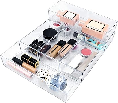 Amazon Com Mebbay 6 Pack Acrylic Drawer Organizer Trays