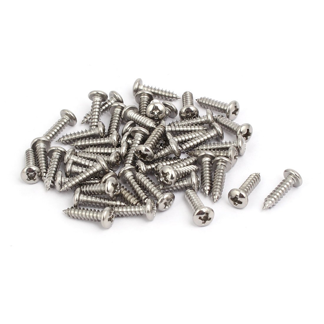 sourcingmap M4x16mm 304 Stainless Steel Phillips Round Pan Head Self Tapping Screws 50pcs