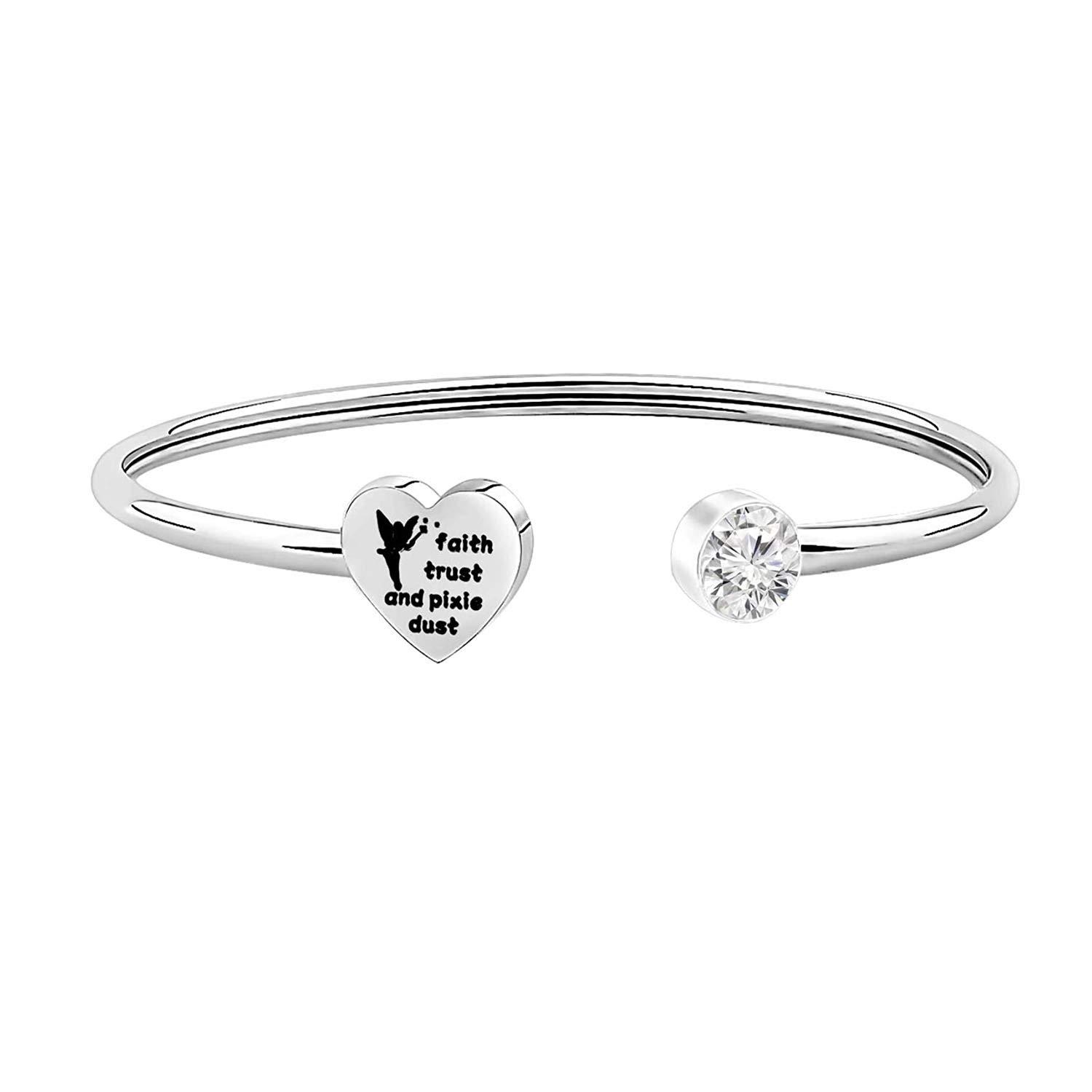 Faith Trust and Pixie Dust Charm Bracelet (cuff)