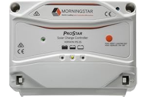 MORNINGSTAR CORPORATION Morningstar Prostar 15A PWM Solar Charge Controller (PS-15) - Intelligent Solar Panel Regulator, Supports 12V/24V LA/Lithium Batteries, LVD/Lighting Control, HazLoc Rated, Low Noise - Designed in USA
