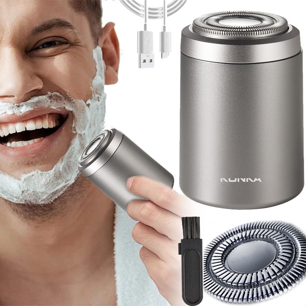 Mini Rasierer Herren Elektrisch Akku, Mini Elektrorasierer Smart Shaver, IPX7 Nass-& Trockenrasierer für Männer, Tragbar Shaver Men für Bart Gesicht Reise—Praktische Geschenke für Männer