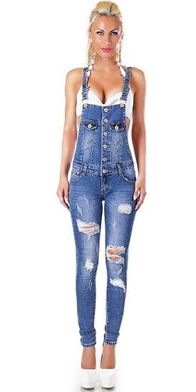 denim ripped dungarees