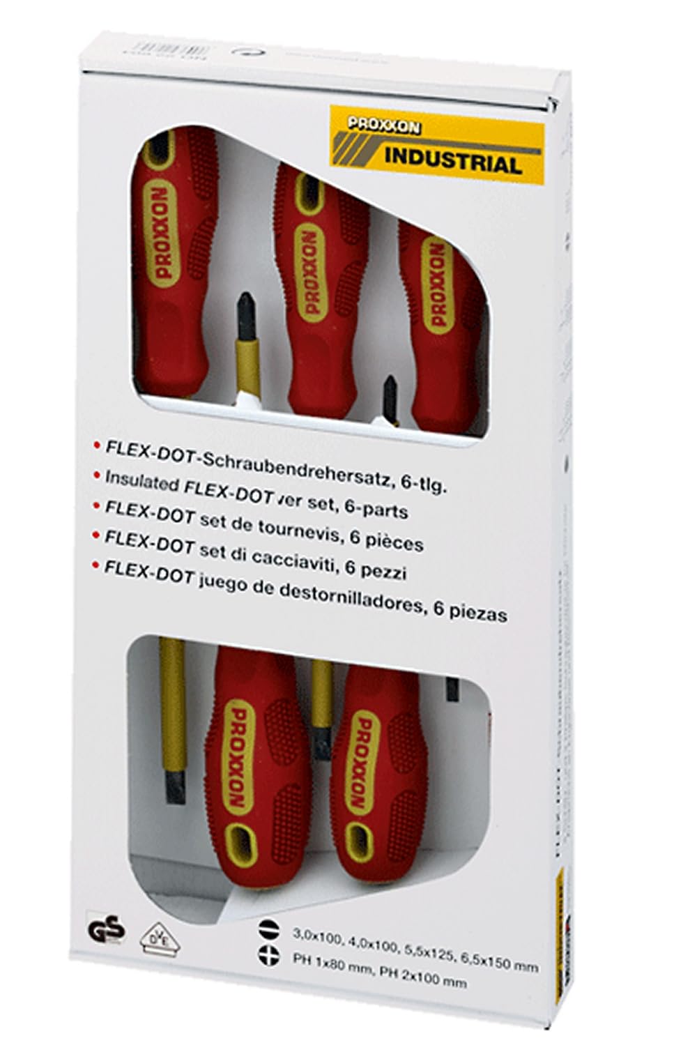 PROXXON 22630 VDE Screwdriver Slotted + PZ, 6 Pieces