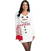 Tipsy Elves Women's Christmas Sccop Neck Sequin Dresses - Fun Festive Holiday Sequin Dress for Women