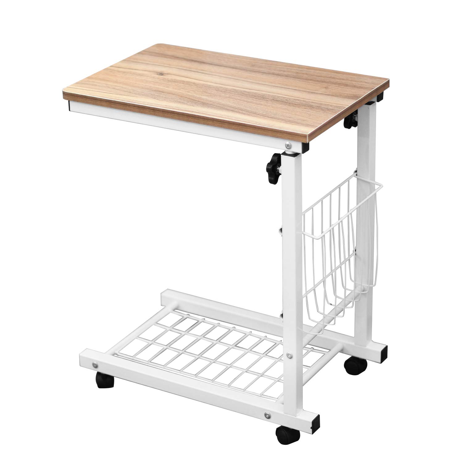 SogesPower Adjustable Lap Table Mobile Laptop Computer Stand Bedside Table Portable Side Table for Bed Sofa, Movian C-Shape Side Table,ZS-C6