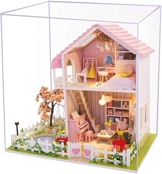 assembled wooden dollhouse