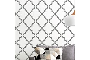 STENCILOGY® / Firat - 19" x 38" XL Wall Stencil, Moroccan Stencil, Large Allover Wall Stencils for Painting, Stencils for Walls, Large Moorish Wall Stencil