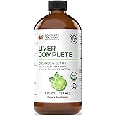 Liver Complete Liquid 8 oz - Organic Liver Cleanse Detox Formula, Herbal Support for High Enzymes with Milk Thistle Dandelion Chanca Piedra, Easy Absorbing Natural Tincture USA Made Family Crafted