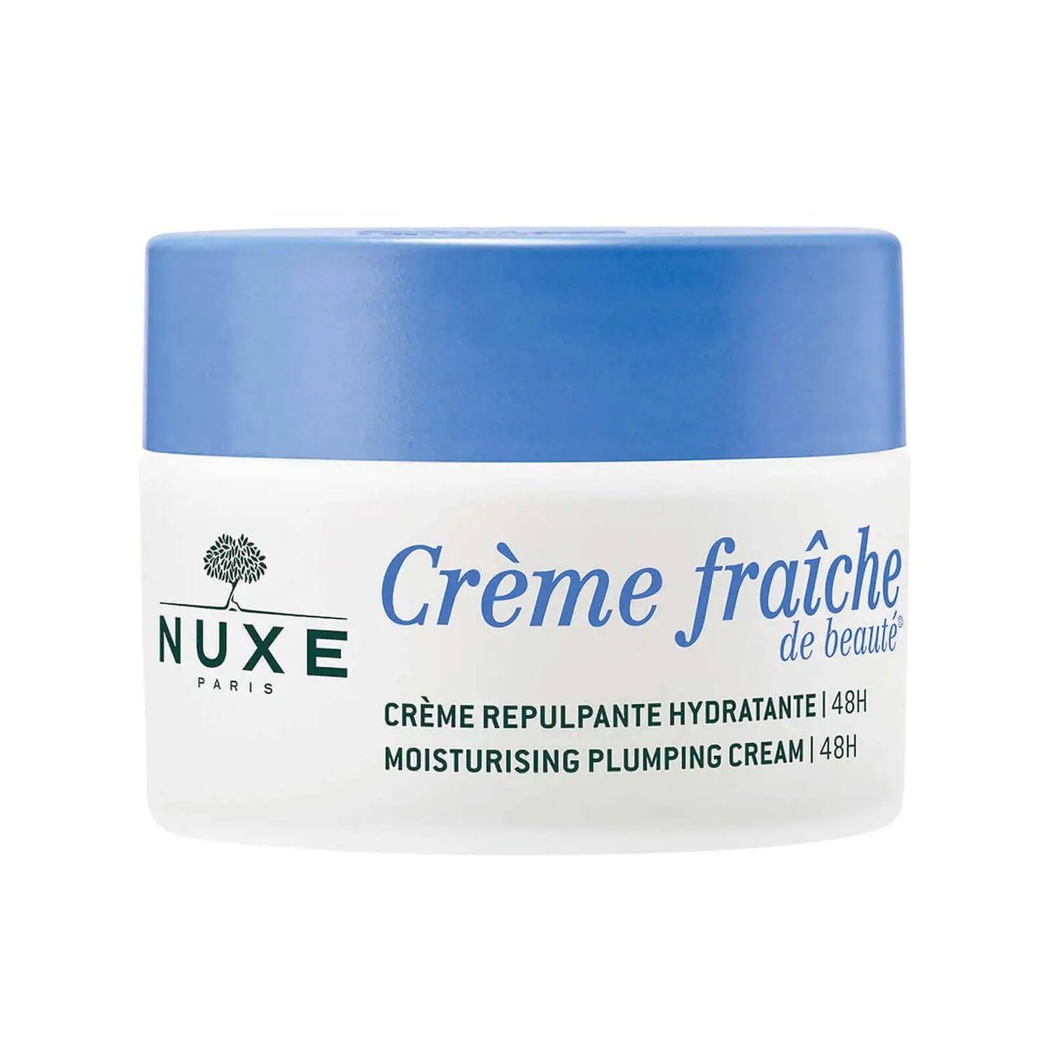 Nuxe Crème Fraîche de Beauté Moisturising Plumping Cream 50ml, 48h Hydration & Radiance, With Red Algae Extract, Vegan Formula for Normal Skin