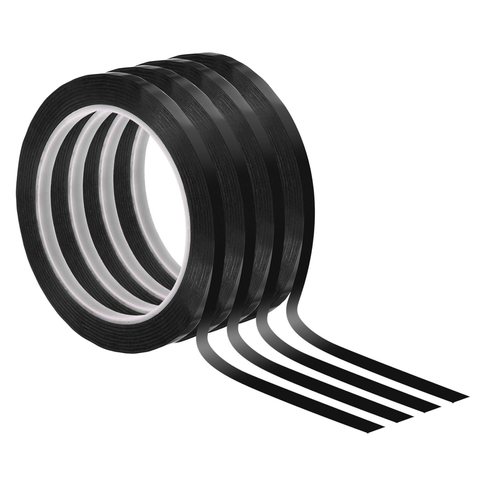 PATIKIL 1/4" Whiteboard Tape, 4 Pack Thin Dry Erase Tape for Graphic Chart Marking DIY Art, Black