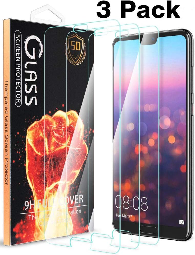 [3 Pack] Fnova for Huawei P20 Pro Screen Protector Tempered Glass, Case Friendly, Double Defence Technology, Anti-Scratch, Bubble Free, Lifetime Replacement Warranty