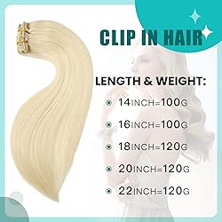 SURNEL Clip in Hair Extensions Platinum Blonde