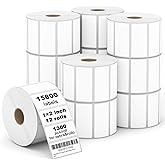 【15600 Labels/12 Rolls】 3-Proof 1" Core Labelebal 2" x 1" Direct Thermal Label (51mm x 25mm) Multipurpose Shipping Address Barcodes Labels Compatible for Zebra & Rollo Desktop Label Printer