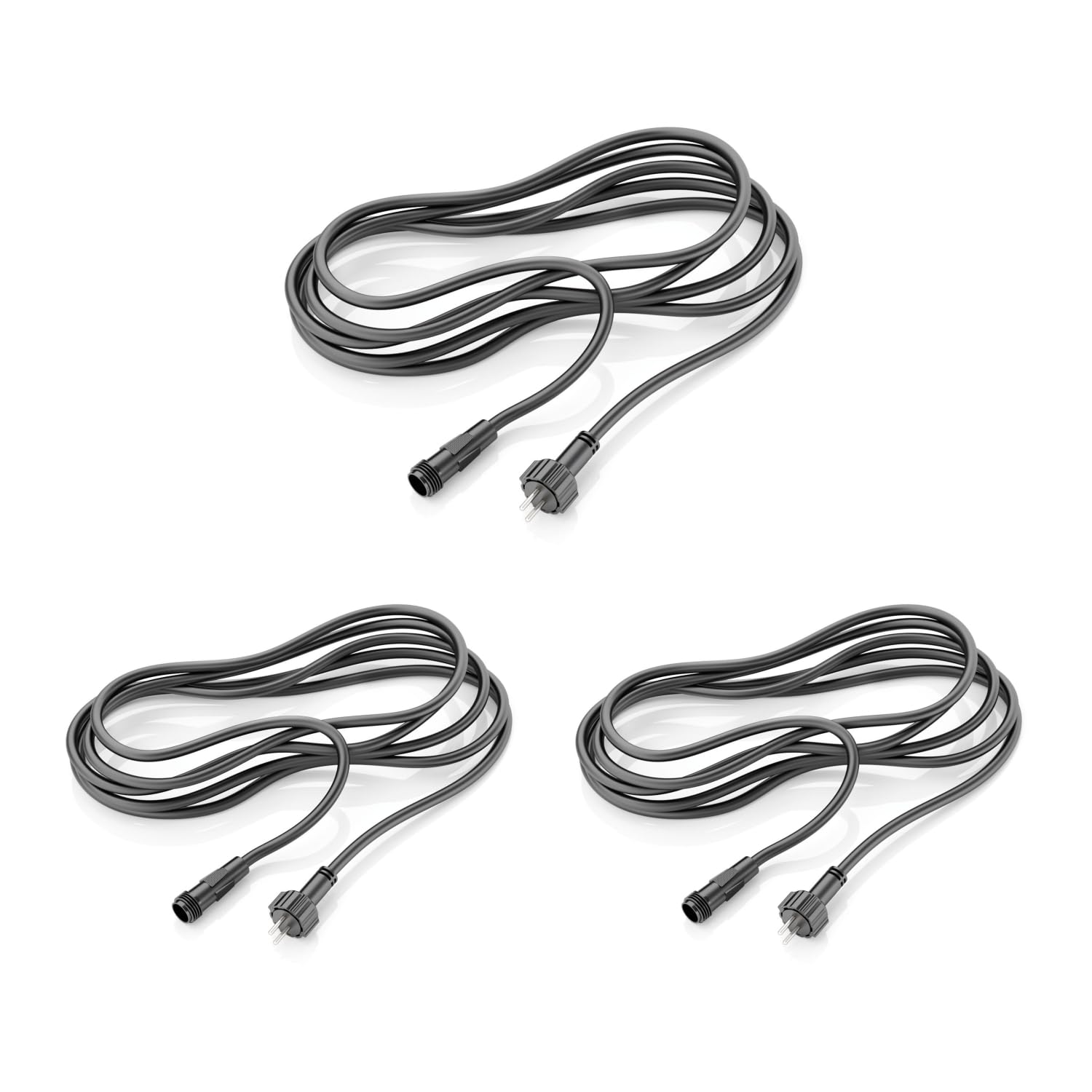 ledscom.de 3 extension cables for NEMO plug-in system (IP44), 3 m, black