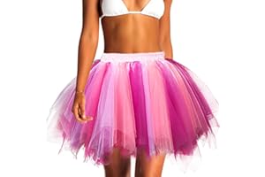 Jewemia Adult Women Tutu Skirt Layered Tulle Skirt Classic Elastic Tutu Skirt Ballet for Women and Girls Festival Cosplay
