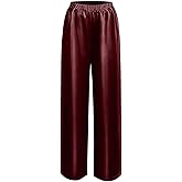 WANLUOSUX Silk Pants for Women Casual Elastic High Waisted Wide Leg Womens Satin Pants