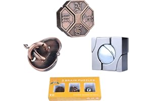 LFLQ Brain Teaser Puzzle for Adults Puzzles Metal Hole Lock Adult Educational Toy Jigsaw IQ Puzzle (Orange)