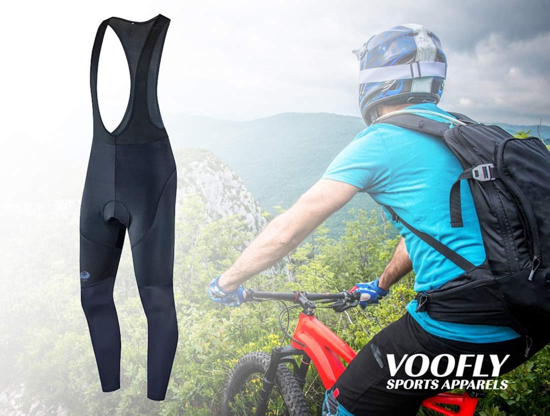 voofly Cycling Bib Pants for Men Gel Padded Compression Bike Riding Leggings Stretch Bicycle Tights: Clothing