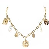 Vurotry Western Charm Necklace for Women Heart Bow Shell Charm Neckalce Chunky Gold Paper Clip Necklace Trendy Cowboy Boot Charm Necklace Summer Beach Boho Charm Accessories