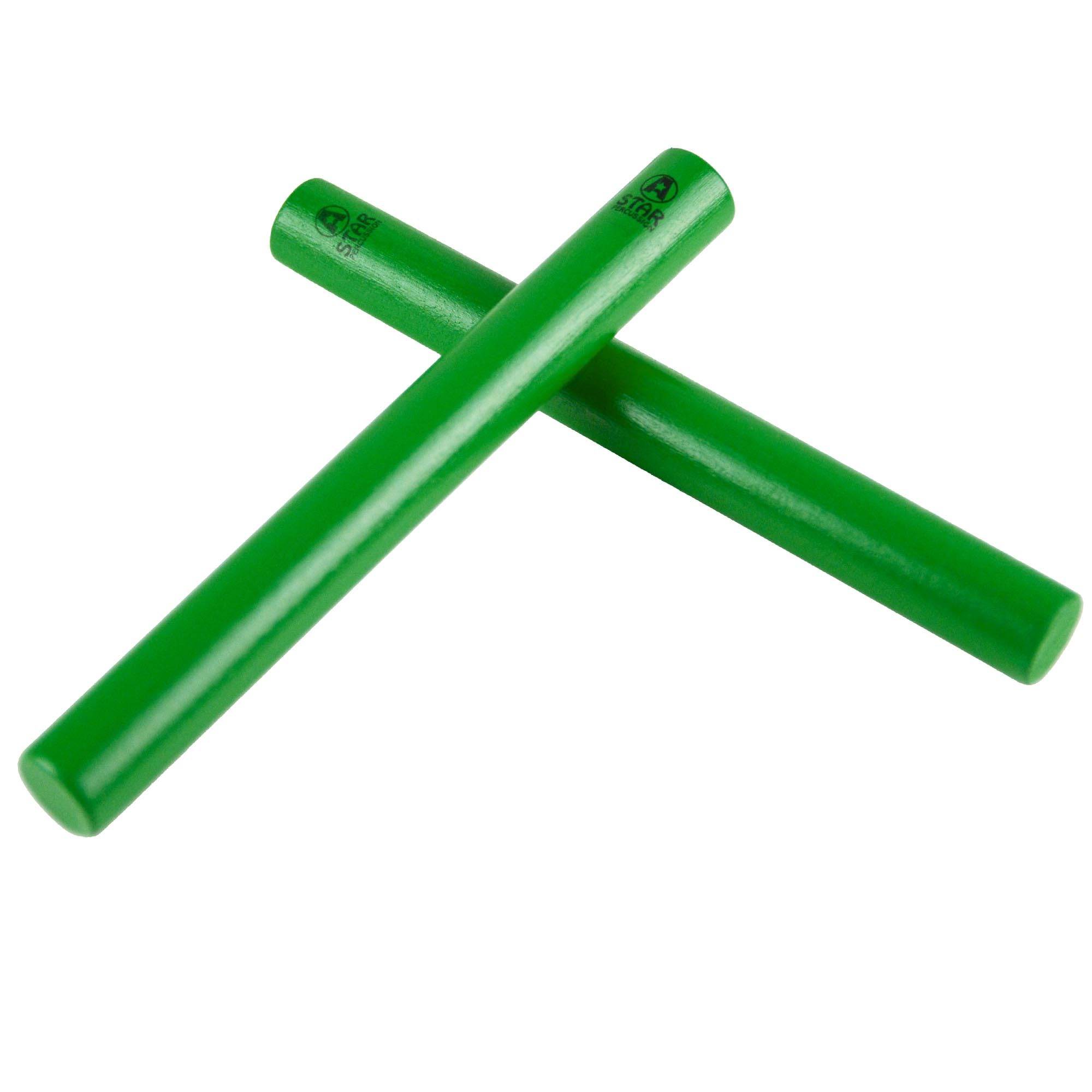 A-Star Green Wood Claves, 20cm - 2Pcs/Pair - Handheld Rhythm Sticks, Wooden Percussion Instrument