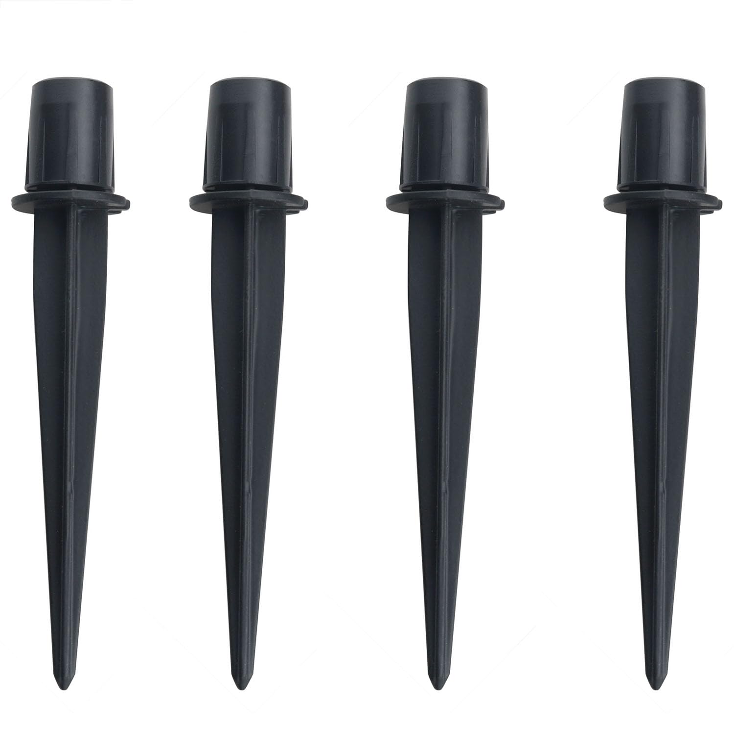 Photo 1 of ***(MISSING 1)***CHENJIN 4PCS Outdoor Lighting Fixture Fixed Legs 5.34x0.83in inch Tent Ground Legs Lawn Garden Park Ground Pole Solar Light Replacement Stake Ground Stake Accessory Black