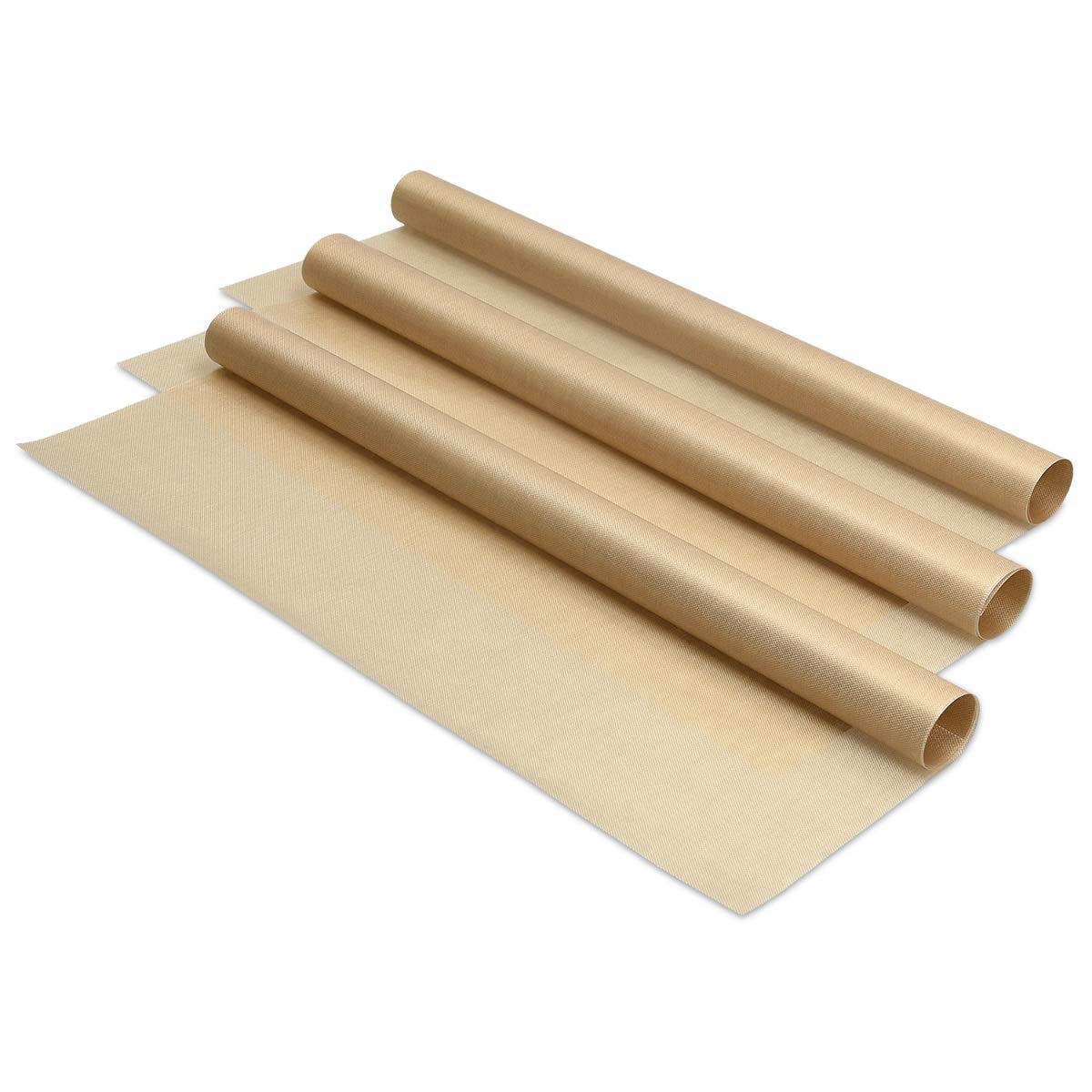 Navaris 3x Reusable Baking Sheets - 33x40cm (13"x16") Parchment Paper for Baking Oven - Durable Non-Stick PTFE Teflon Sheet Baking Mats - Reversible Baking Tray - Set of 3 Pieces