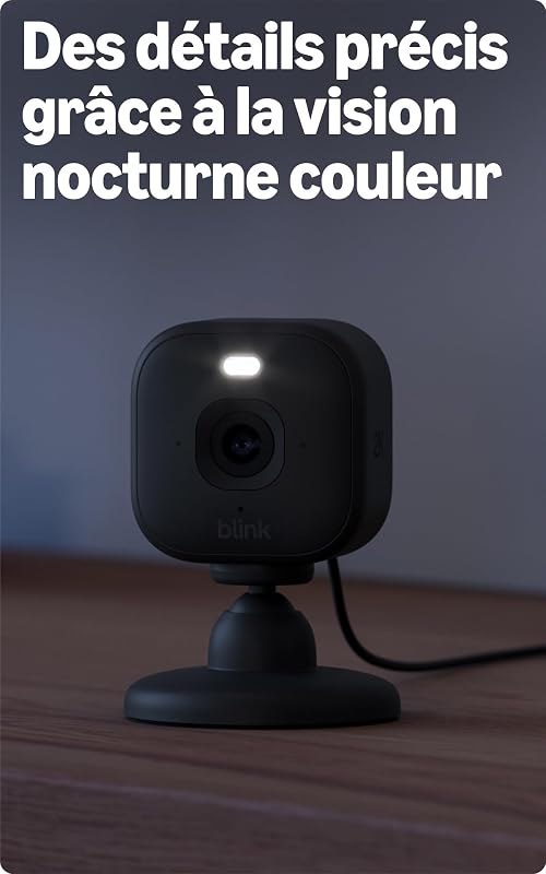 Caméra Mini 2K+ Blink (nouvelle génération) | Caméra de surveillance à domicile sur secteur avec résolution vidéo 2K, zoom 4x, vision nocturne couleur | Fonctionne avec Alexa | 1 caméra – Noir