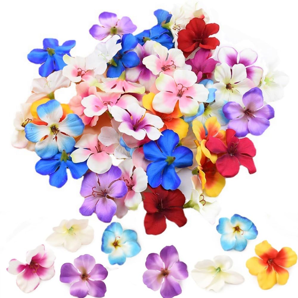 Pleenild 50 Pcs Artificial Orchid Heads Fake Orchid Flowers Head Silk Flower Head Handmade for Home Wedding Wreath Scrapbooking DIY Craft Accessories (Mixed Color)