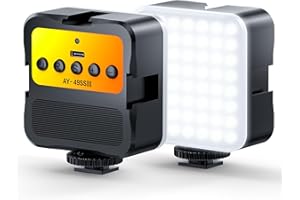 DUIDESHI Cold Shoe Camera Light: Color LED Video Light- 3200K-5600K+CRI95 Rechargeable Camera Light, 3 Cold Shoe Mount for DSLR/GoPro/Sony/Canon, Vlog Filming TikTok Live & Photography