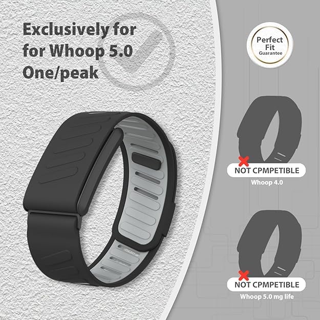 SLEEPHEAD® WHOOP SportFlex,Compatible with WHOOP 5.0,One and Peak – Waterproof, Sweatproof, Silicone Accessory for Health & Fitness,Wearable, Sleep