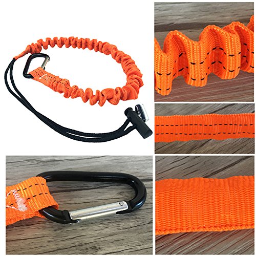 Tethers Tools Single Carabiner Tool Lanyard Safety Rope for Climbing Extended Length (2Pcs) - Thumbnail 2