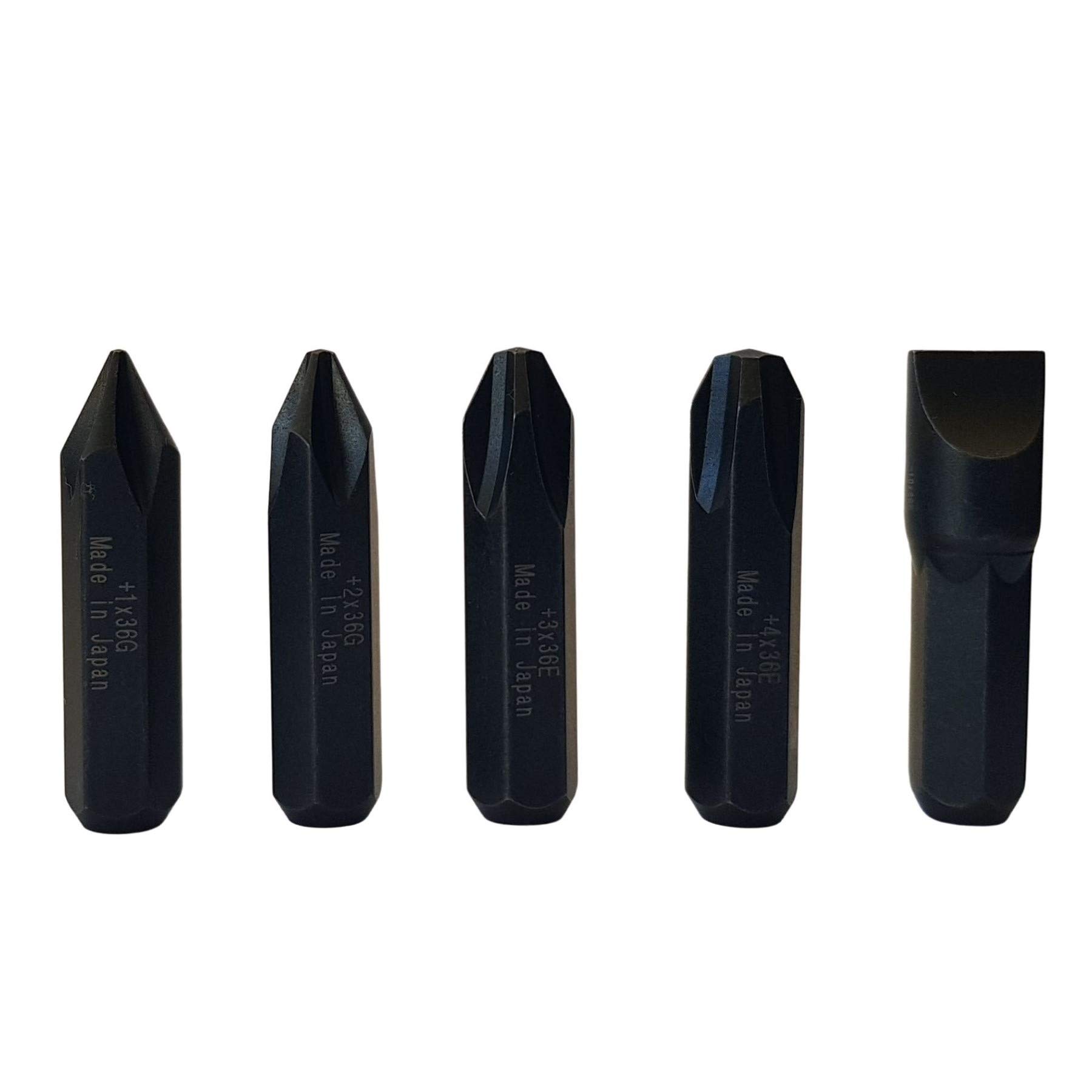 5/16" JIS Impact Screwdriver Bits | Made in Japan | +1 +2 +3 +4-10 (36mm Long)