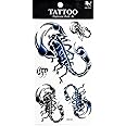 PP TATTOO 1 Sheet Blue Black scorpion Animal Waterproof Temporary Tattoos Body Arm Art Sticker Fake Tattoo Sexy Make up Body Art for Men Women
