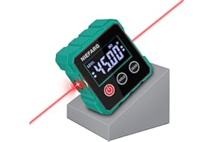 NIEFARG Digital Angle Finder with Laser, Table Saw Blade Angle Gauge, 3-in-1 Digital Angle Gauge for Construction, Machinery, Hanging Frames and Woodworking (Laser Level is Class Ii, Output<5mw)