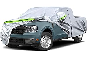 SPORTULI Waterproof Car Covers Replace for 2021-2025 Ford Maverick, 6 Layers Silver All Weather Car Cover with Zipper Door & Windproof Bands for Snow Rain Dust Hail Protection