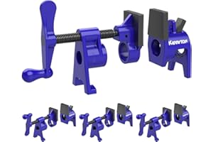 KARRYTON 3/4 Inch Heavy Duty Pipe Clamps for Woodworking, H-Style Wood Gluing Clamps w/Foot Pads, Adjustable Pipe Clamp Tool for Furniture, Cabinet Making & DIY Projects (Set of 4)